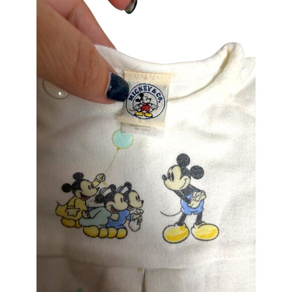 Mickey & Co Vintage Disney Mickey Sleep Gown Long Sleeve Size 0-3 Months - Picture 4 of 5